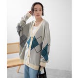 柄3 | オーバーフィットドライタッチパターンカーディガン | WEGO【WOMEN】