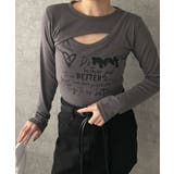 グレー | フロントホールプリントロンT | WEGO【WOMEN】