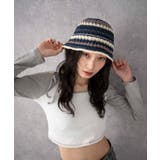 クロシェ編みボーダーハット | WEGO【WOMEN】 | 詳細画像1