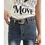 ブラック | Lビジューバックルラメベルト | WEGO【WOMEN】