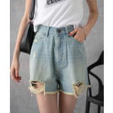 デニム淡色 | ダメージデニムショートパンツ | WEGO【WOMEN】