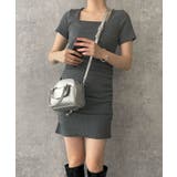 グレー | スクープネックサイドギャザーミニワンピ | WEGO【WOMEN】