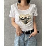 ホワイト | ハートロゴクロップドT | WEGO【WOMEN】