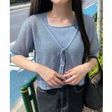 サックス | 半袖メッシュアンサンブルカーデ | WEGO【WOMEN】