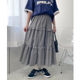 ブラック | ティアードチェックロングスカート | WEGO【WOMEN】