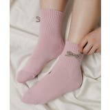 ライトピンク | メタルリボンクルーソックス | WEGO【WOMEN】