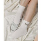 ホワイト | メタルリボンクルーソックス | WEGO【WOMEN】