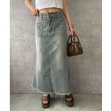 デニム淡色 | デニムフリンジフレアスカート | WEGO【WOMEN】