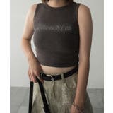 ブラウン | ヴィンテージウォッシュロゴタンク | WEGO【WOMEN】