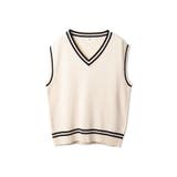 オフホワイト | メンズラインスクールニットベスト | WEGO【MEN】