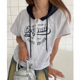 杢グレー | 半袖ダブルZIPコンパクトパーカー | WEGO【WOMEN】