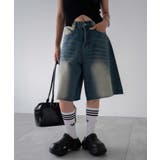 デニム中濃色 | ウオッシュドデニムハーフパンツ | WEGO【WOMEN】