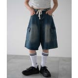 デニム中濃色 | ドロストカーゴハーフパンツ | WEGO【WOMEN】