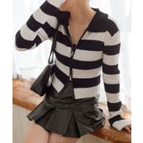 ブラックボーダー | Wジップコンパクトニットカーデ | WEGO【WOMEN】