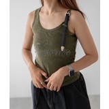 カーキ | ショルダーストラップラインストーンタンク | WEGO【WOMEN】