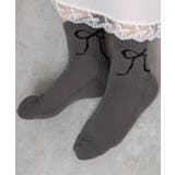 ダークグレー | 底パイルデザインソックス(丈14) | WEGO【WOMEN】