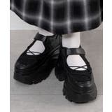 ブラック | コードデザイン厚底ボリュームシューズ | WEGO【WOMEN】