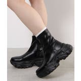 ブラック | 厚底スニーカーソールショートブーツ | WEGO【WOMEN】
