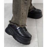 ブラック | 超厚底ラインスニーカー | WEGO【WOMEN】