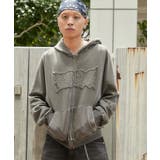スミクロ | ピグメントダメージアップリケZIPパーカー | WEGO【MEN】
