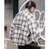 ホワイトチェック1 | オンブレチェックグラフィックシャツ(LS) | WEGO【MEN】