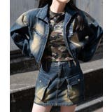 デニム濃加工色 | ヴィンテージウォッシュバイカージャケット | WEGO【WOMEN】