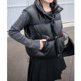 ブラック | Fレザーパディングショートベスト | WEGO【WOMEN】
