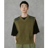 カーキ | Vネックニットベスト | WEGO【MEN】