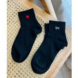 モチーフ刺繍アンクル底パイルソックス | WEGO【WOMEN】 | 詳細画像1