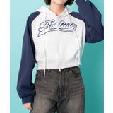 ネイビー | カレッジロゴラグランジップパーカー | WEGO【WOMEN】