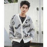 ホワイト | ベロアモールグラフィティカーディガン | WEGO【MEN】