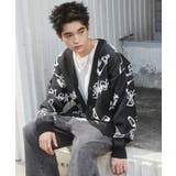 ブラック | ベロアモールグラフィティカーディガン | WEGO【MEN】