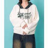 ホワイトアイボリー | バイカラーニットジップパーカー | WEGO【WOMEN】