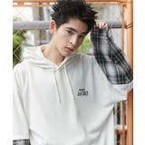 ホワイト | チェックレイヤードパーカー | WEGO【MEN】