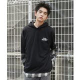 ブラック | チェックレイヤードパーカー | WEGO【MEN】