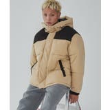 ベージュ | カラーブロックパテッドフードブルゾン | WEGO【MEN】