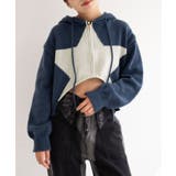 ネイビー | スターニットカーブヘムZIPパーカー | WEGO【WOMEN】