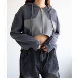 113 | スターニットカーブヘムZIPパーカー | WEGO【WOMEN】