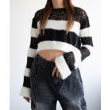 ホワイト | マテリアルスイッチボーダーニット | WEGO【WOMEN】