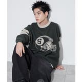 ダークグリーン | ジャガードスリーブラインプルオーバー | WEGO【MEN】