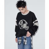 ブラック | ジャガードスリーブラインプルオーバー | WEGO【MEN】