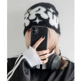 ブラック | シャギーキラキラロゴニットキャップ | WEGO【MEN】