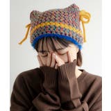 イエロー | MIX編みネコミミニットキャップ | WEGO【MEN】