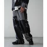 ブラック | ワイドクレイジーパターンデニムパンツ | WEGO【MEN】