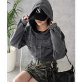 スミクロ | ロゴアシッドウォッシュパーカー | WEGO【WOMEN】