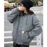 113 | ヴィンテージウォッシュダックフードブルゾン | WEGO【WOMEN】