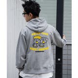 杢グレー | リラックスフィットTHEBOYグラフィックパーカー | WEGO【MEN】