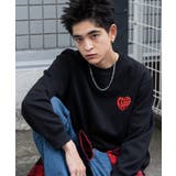 ブラック | リラックスフィットハートロゴプルオーバー | WEGO【MEN】