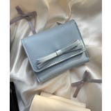 サックス | リボンフラップミニウォレット | WEGO【WOMEN】