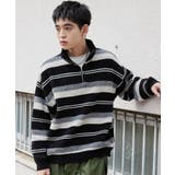 ブラックボーダー | ベロアモールハーフジッププルオーバー | WEGO【MEN】